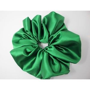 Kelly Green Satin, XXL Scrunchie 9" Inch Diameter Jumbo Scrunchies Hair Jewelry